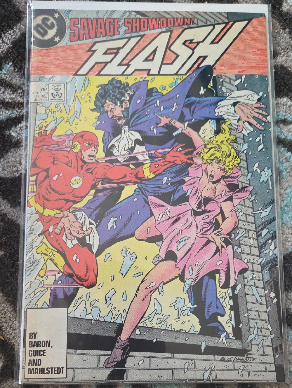 LAST CHANCE DC Flash Comic Cover Featuring Red Costume and Pink Dress